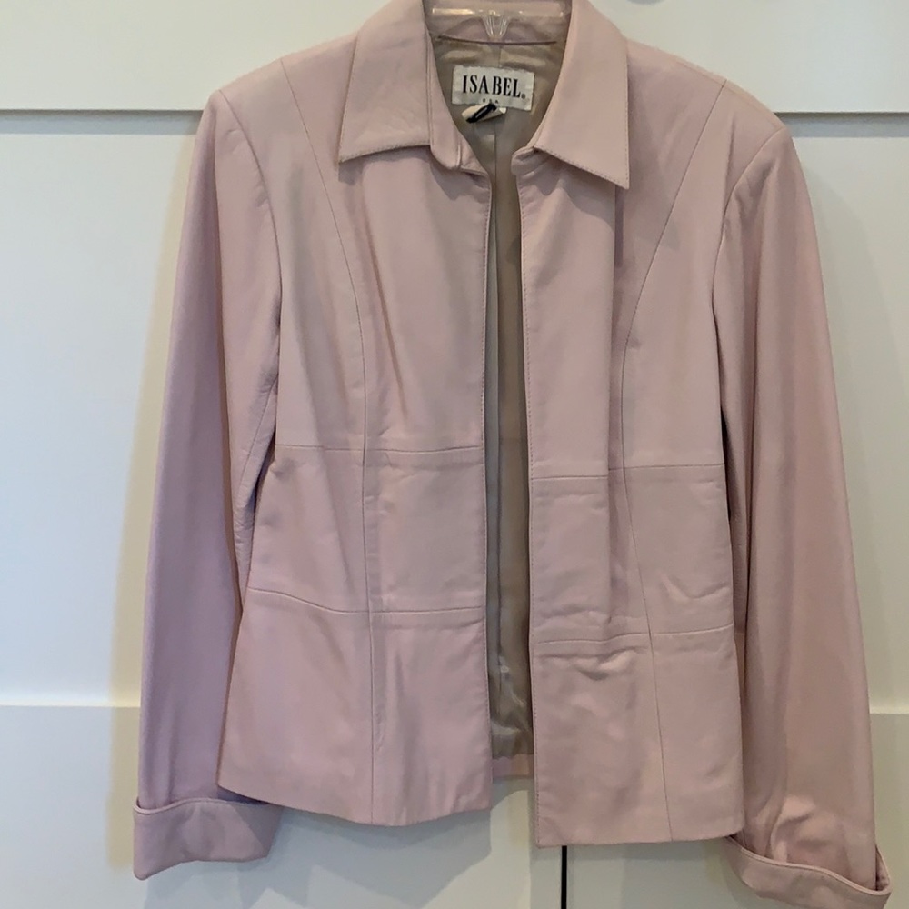 Pink leather jacket